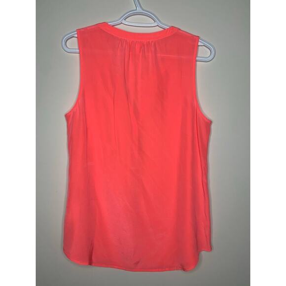 Lilly Pulitzer Stacey Sleeveless Tank 100% Silk in Hot Coral Pink - Picture 6 of 6
